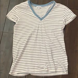Navy Striped V-Neck, X-small